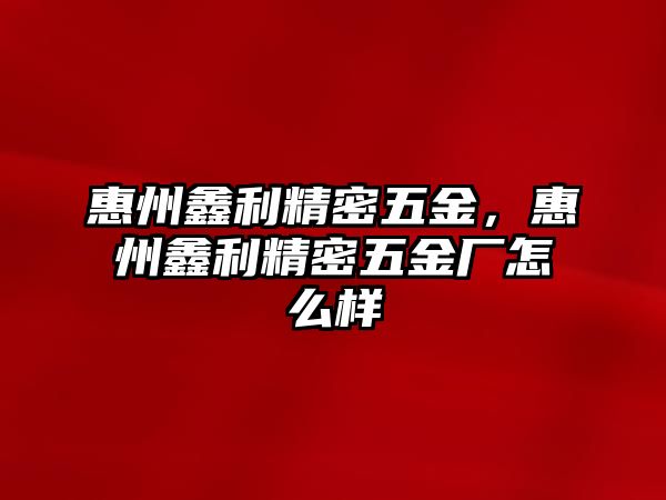 惠州鑫利精密五金，惠州鑫利精密五金廠怎么樣