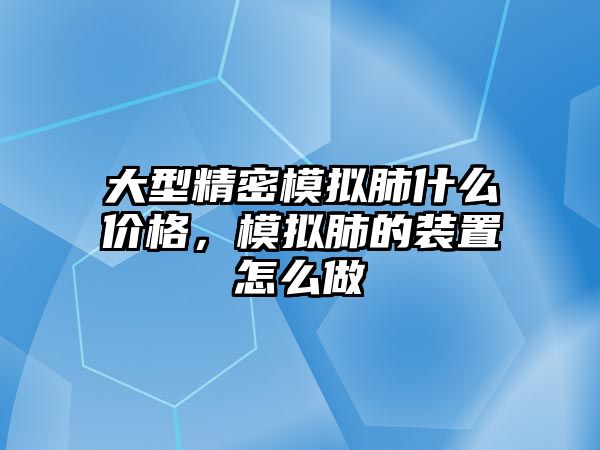 大型精密模擬肺什么價格，模擬肺的裝置怎么做