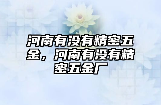 河南有沒有精密五金，河南有沒有精密五金廠