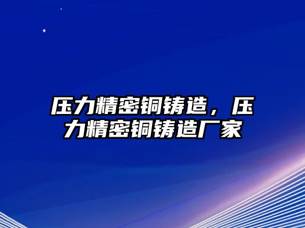 壓力精密銅鑄造，壓力精密銅鑄造廠家