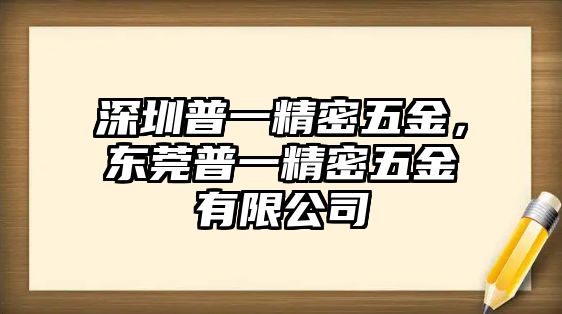 深圳普一精密五金，東莞普一精密五金有限公司