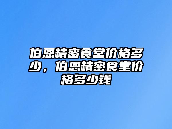 伯恩精密食堂價格多少，伯恩精密食堂價格多少錢