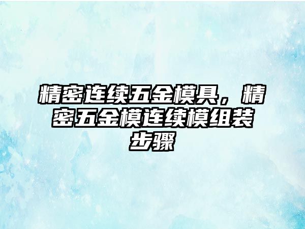 精密連續(xù)五金模具，精密五金模連續(xù)模組裝步驟