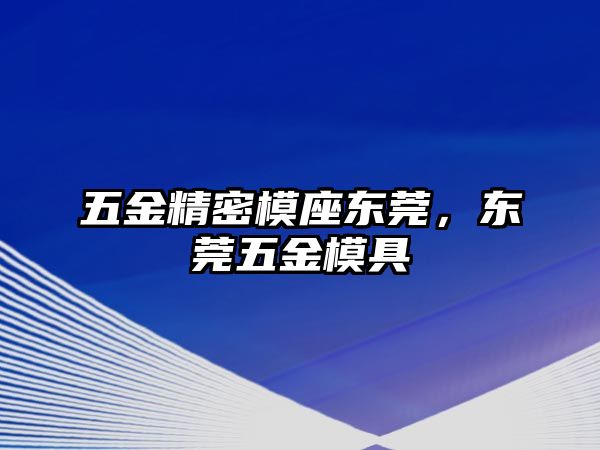 五金精密模座東莞，東莞五金模具