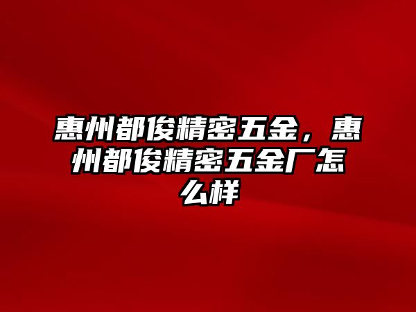 惠州都俊精密五金，惠州都俊精密五金廠怎么樣