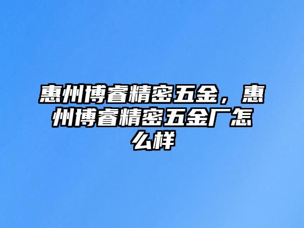 惠州博睿精密五金，惠州博睿精密五金廠怎么樣