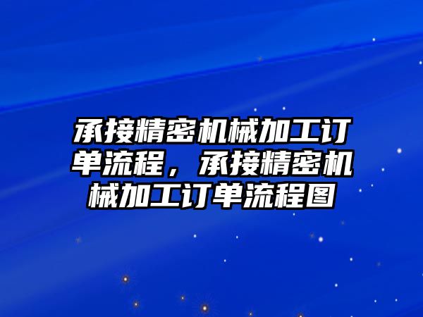 承接精密機械加工訂單流程，承接精密機械加工訂單流程圖