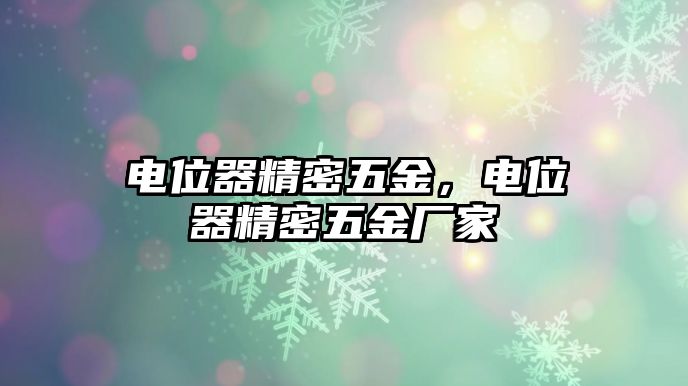 電位器精密五金，電位器精密五金廠家