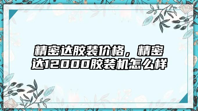 精密達膠裝價格，精密達12000膠裝機怎么樣