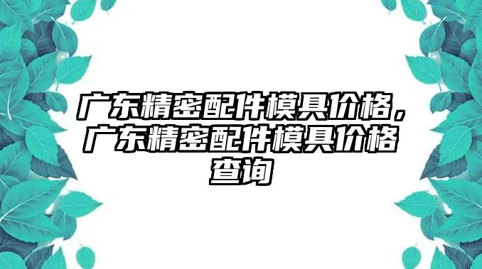 廣東精密配件模具價格，廣東精密配件模具價格查詢