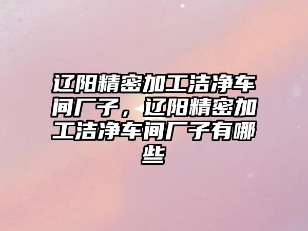 遼陽精密加工潔凈車間廠子，遼陽精密加工潔凈車間廠子有哪些