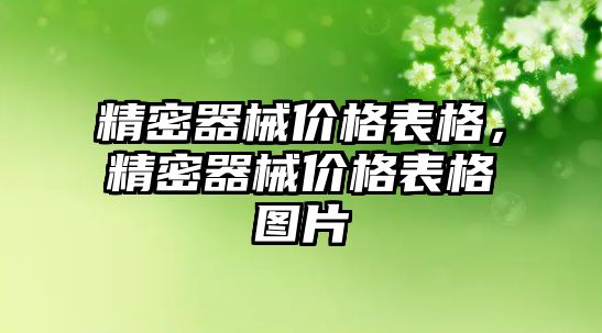 精密器械價格表格，精密器械價格表格圖片