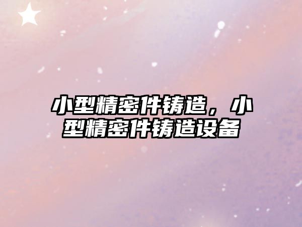 小型精密件鑄造，小型精密件鑄造設備