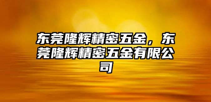 東莞隆輝精密五金，東莞隆輝精密五金有限公司