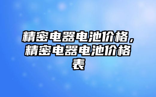 精密電器電池價(jià)格，精密電器電池價(jià)格表