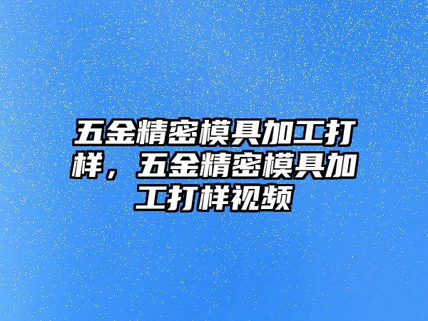 五金精密模具加工打樣，五金精密模具加工打樣視頻