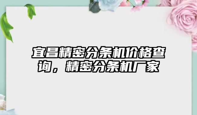 宜昌精密分條機價格查詢，精密分條機廠家