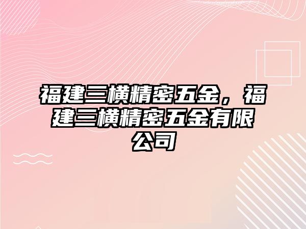 福建三橫精密五金，福建三橫精密五金有限公司