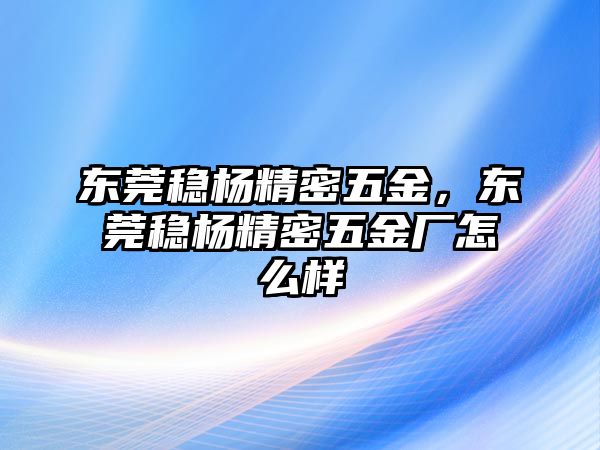 東莞穩(wěn)楊精密五金，東莞穩(wěn)楊精密五金廠怎么樣