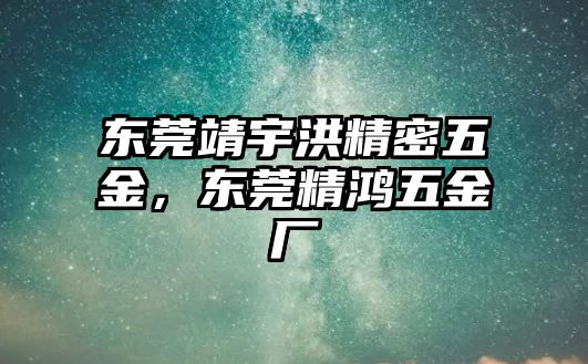 東莞靖宇洪精密五金，東莞精鴻五金廠