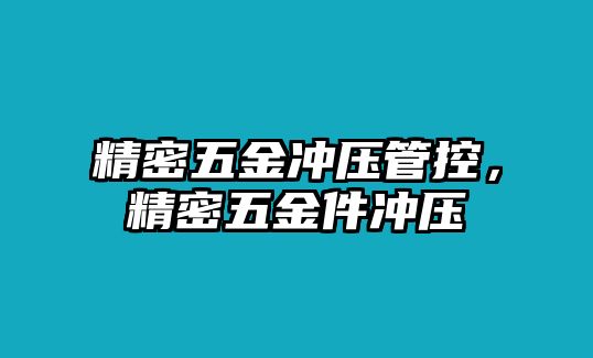 精密五金沖壓管控，精密五金件沖壓