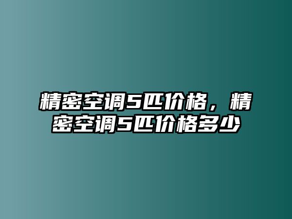 精密空調(diào)5匹價(jià)格，精密空調(diào)5匹價(jià)格多少