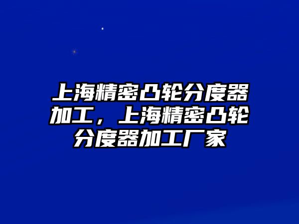 上海精密凸輪分度器加工，上海精密凸輪分度器加工廠家