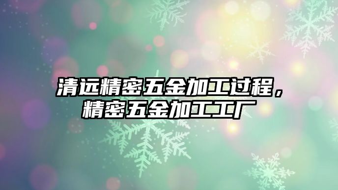 清遠精密五金加工過程，精密五金加工工廠