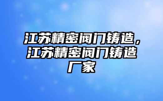 江蘇精密閥門鑄造，江蘇精密閥門鑄造廠家