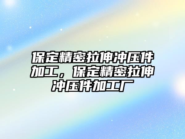 保定精密拉伸沖壓件加工，保定精密拉伸沖壓件加工廠