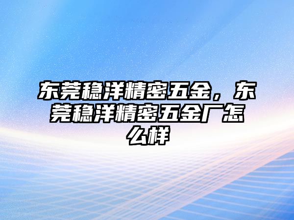 東莞穩(wěn)洋精密五金，東莞穩(wěn)洋精密五金廠怎么樣