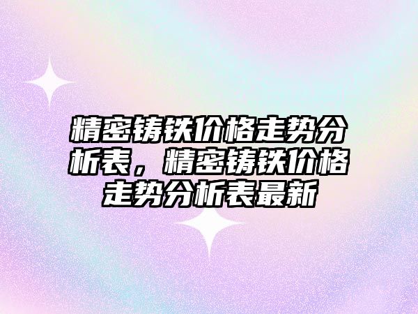 精密鑄鐵價格走勢分析表，精密鑄鐵價格走勢分析表最新