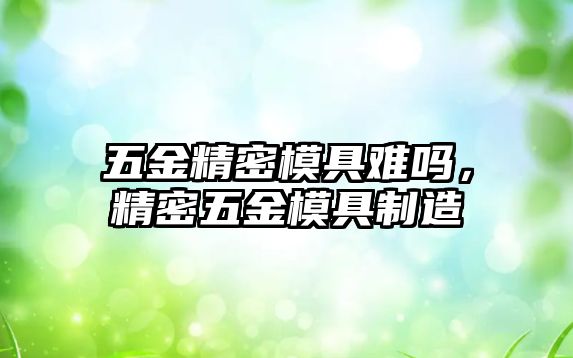 五金精密模具難嗎，精密五金模具制造