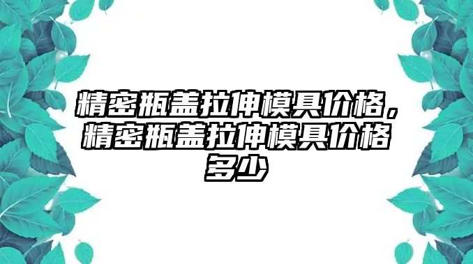 精密瓶蓋拉伸模具價(jià)格，精密瓶蓋拉伸模具價(jià)格多少