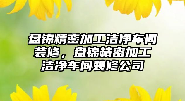 盤錦精密加工潔凈車間裝修，盤錦精密加工潔凈車間裝修公司