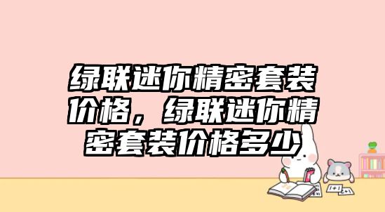 綠聯(lián)迷你精密套裝價(jià)格，綠聯(lián)迷你精密套裝價(jià)格多少