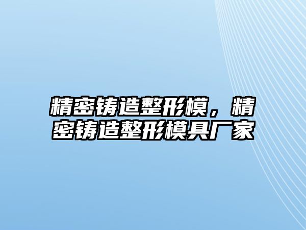 精密鑄造整形模，精密鑄造整形模具廠家