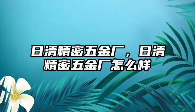 日清精密五金廠，日清精密五金廠怎么樣