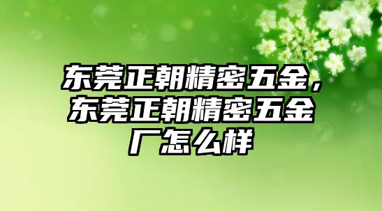 東莞正朝精密五金，東莞正朝精密五金廠怎么樣