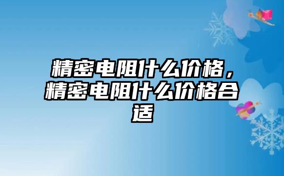 精密電阻什么價格，精密電阻什么價格合適