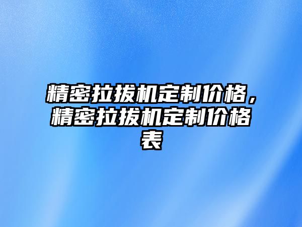 精密拉拔機定制價格，精密拉拔機定制價格表