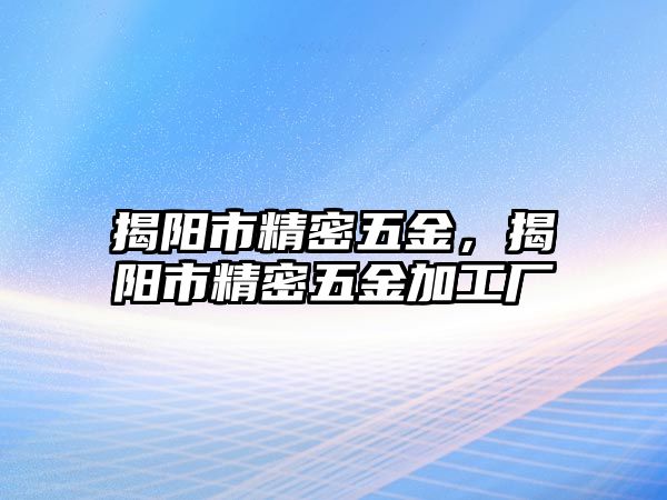 揭陽市精密五金，揭陽市精密五金加工廠