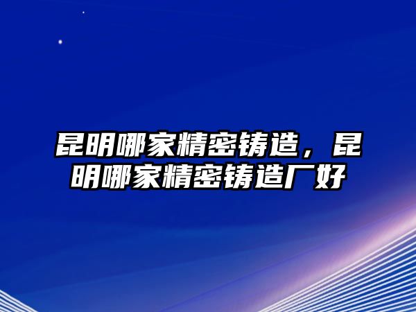 昆明哪家精密鑄造，昆明哪家精密鑄造廠好