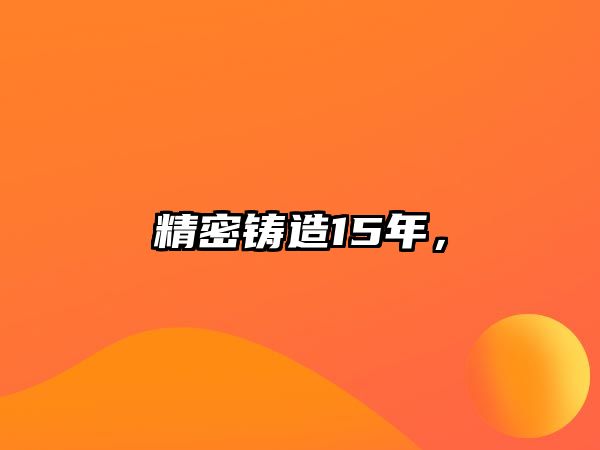 精密鑄造15年，