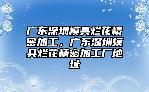 廣東深圳模具爛花精密加工，廣東深圳模具爛花精密加工廠地址