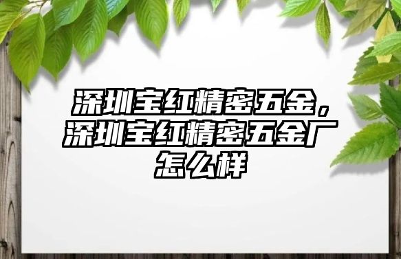 深圳寶紅精密五金，深圳寶紅精密五金廠怎么樣