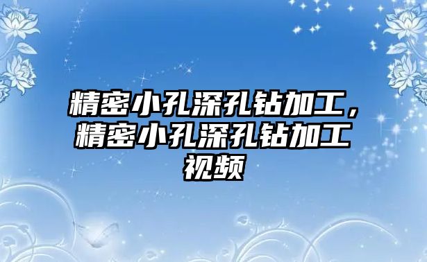 精密小孔深孔鉆加工，精密小孔深孔鉆加工視頻