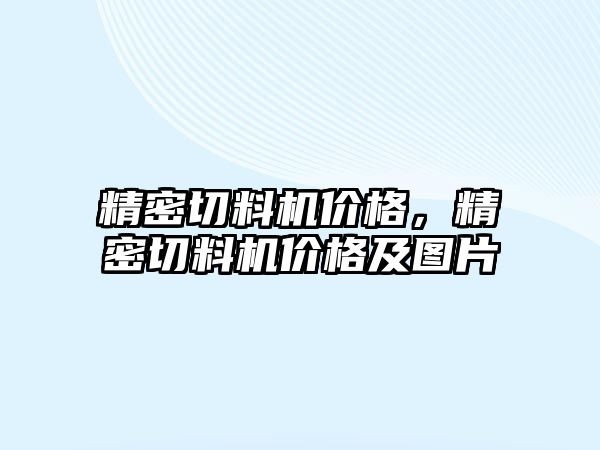 精密切料機價格，精密切料機價格及圖片