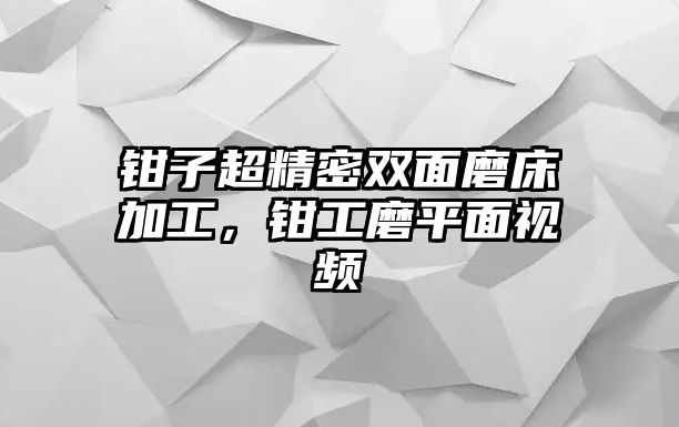 鉗子超精密雙面磨床加工，鉗工磨平面視頻