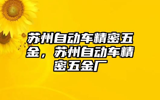 蘇州自動車精密五金，蘇州自動車精密五金廠